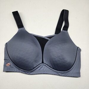 LIVI Women Sports Bra 36DD Blue Lightly Lined  Wireless Strap Adjustable